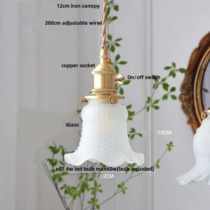 DecorBites™ Clear Glass LED Pendant Bar Kitchen Nordic Copper Dining Room Suspension