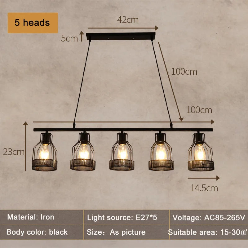 DecorBites™ Industrial Loft Chandelier for Living Room Bedroom Coffee Shop Dining Area