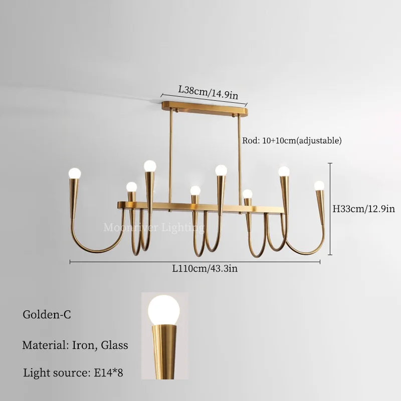 DecorBites™ Black Pendant Chandelier: Luxury French Style Candle Hanging Light for Kitchen Island
