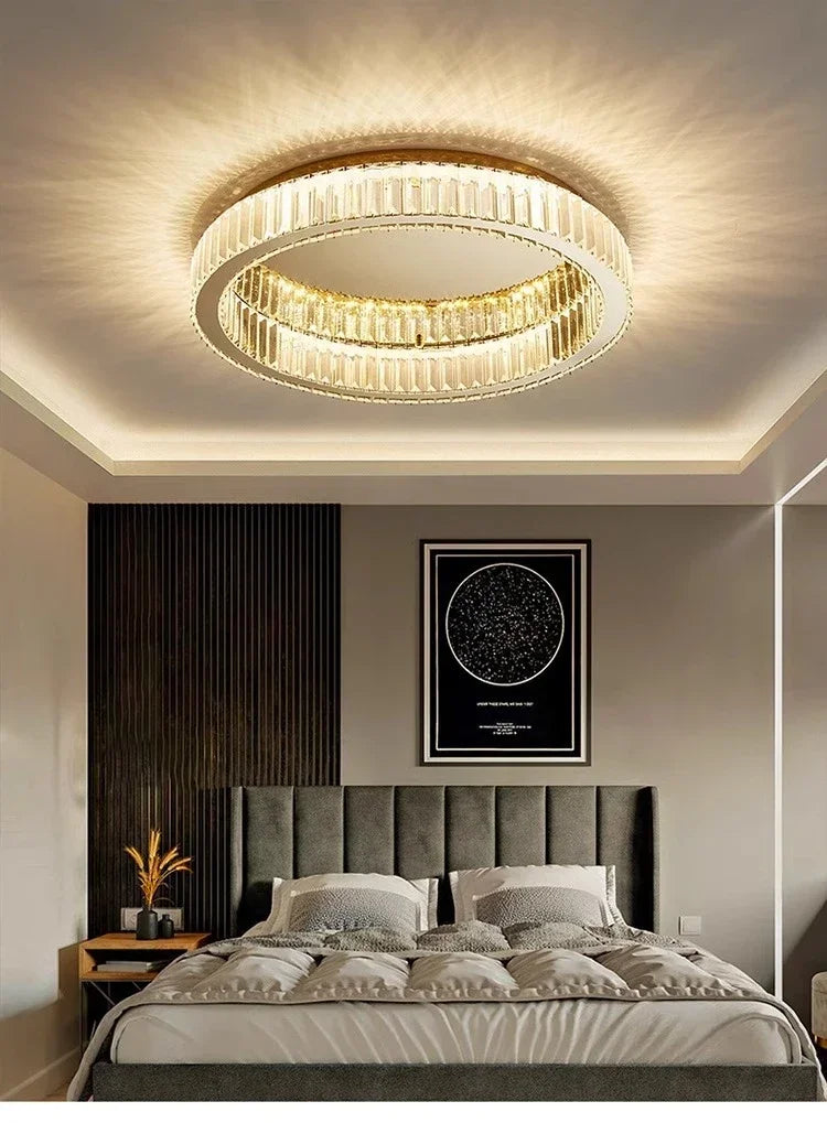 DecorBites™ Crystal Circle LED Ceiling Chandelier for Modern Living Spaces
