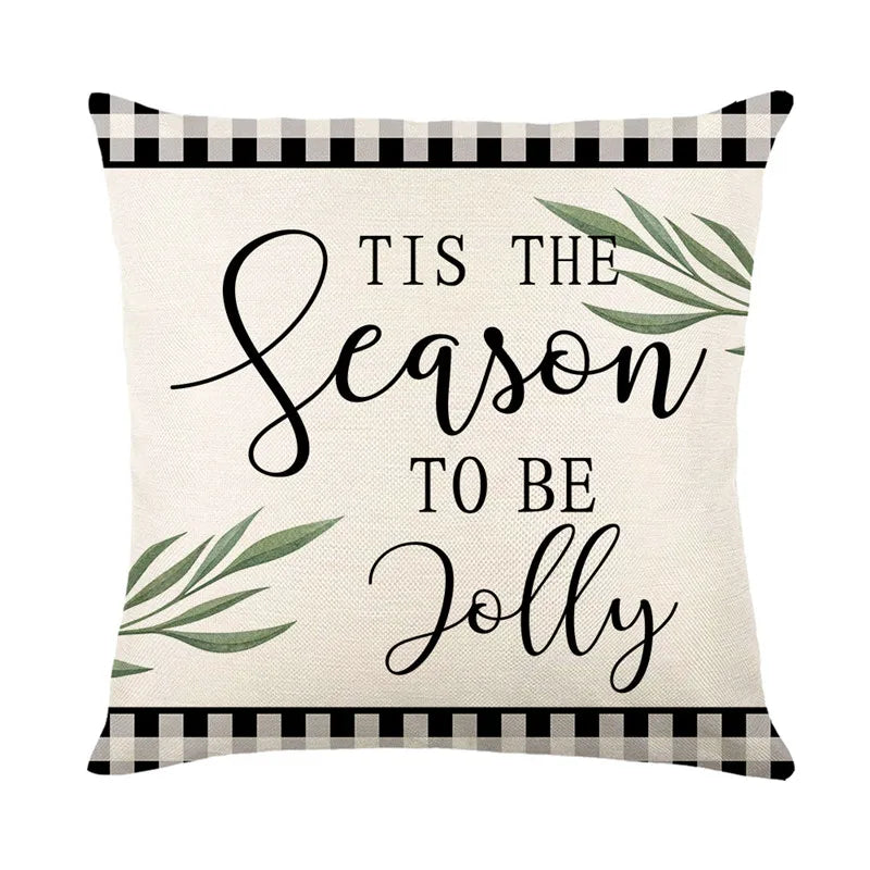 DecorBites™ Christmas Snow Elk Pillow Cover for Festive Home Decor