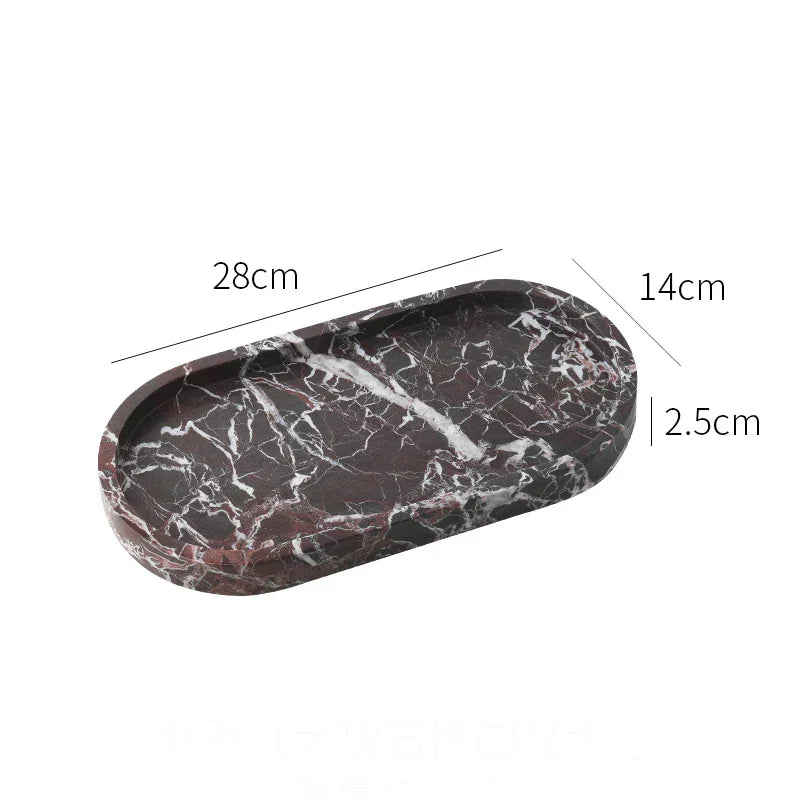 DecorBites™ Calacatta Marble Vanity Tray for Perfume Candles Jewelry Luxury Home Decor