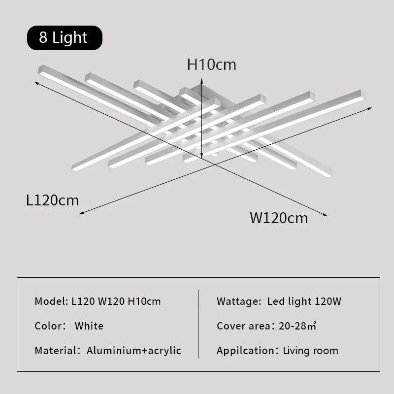 DecorBites™ Linear LED Ceiling Lamp for Living Room Bedroom Lighting Fixtures