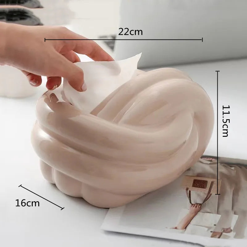 DecorBites™ Ceramic Desktop Storage Paper Towel Holder & Tissue Box Organizer