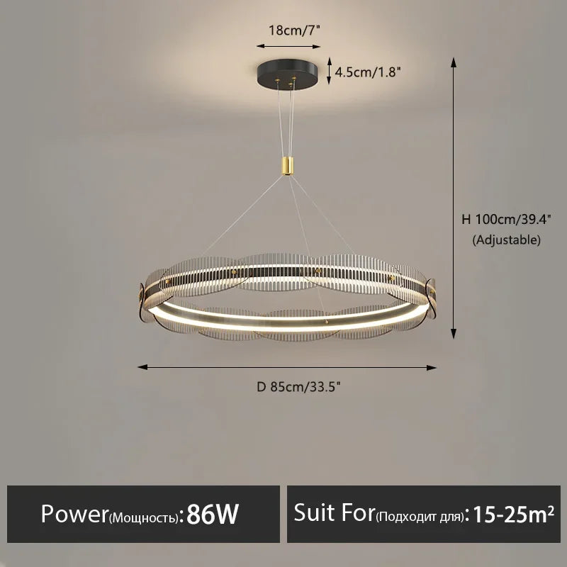 DecorBites™ LED Pendant Light: Modern Minimalist Chandelier for Living, Dining, Kitchen, Bedroom, Office