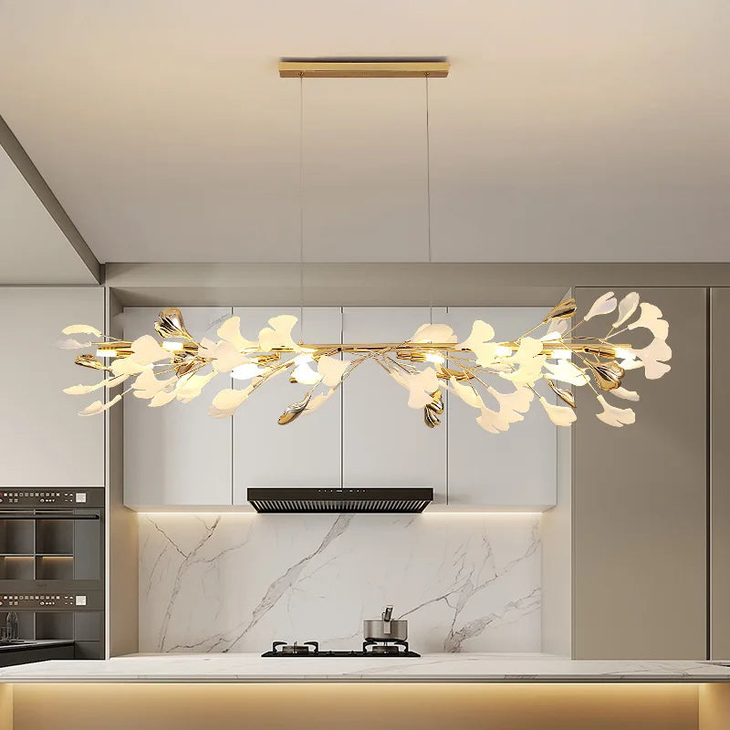 DecorBites™ Ginkgo Leaf Pendant Chandelier for Nordic Romantic Living Room Decor
