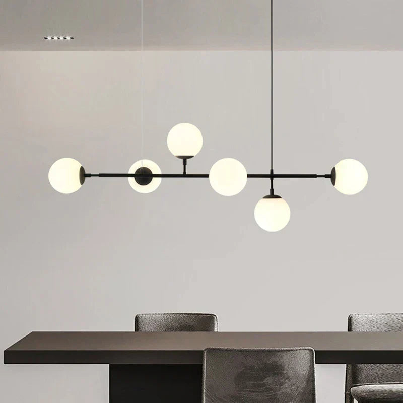 DecorBites™ Brass Glass Ball Chandelier for Modern Living Room Dining Decor