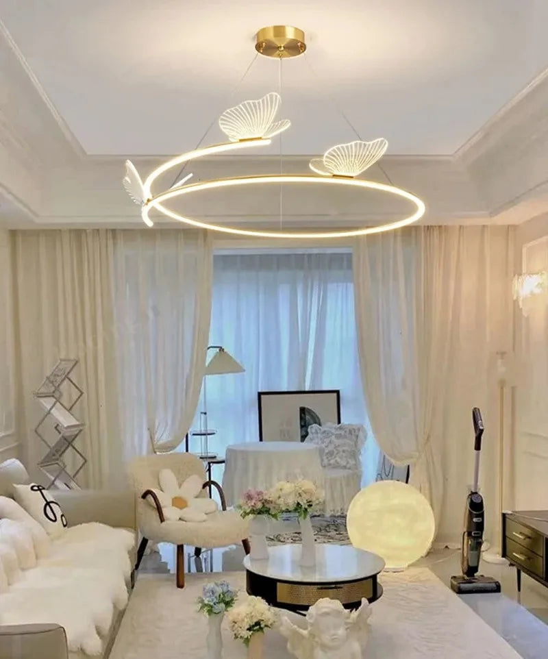 DecorBites™ Butterfly Design Sense Ceiling Chandelier: Modern Minimalist Nordic Pendant Lamp for Home Decor