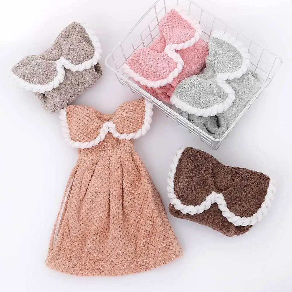 DecorBites™ Kids Microfiber Coral Velvet Hand Towels - Cute & Quick-dry for Children