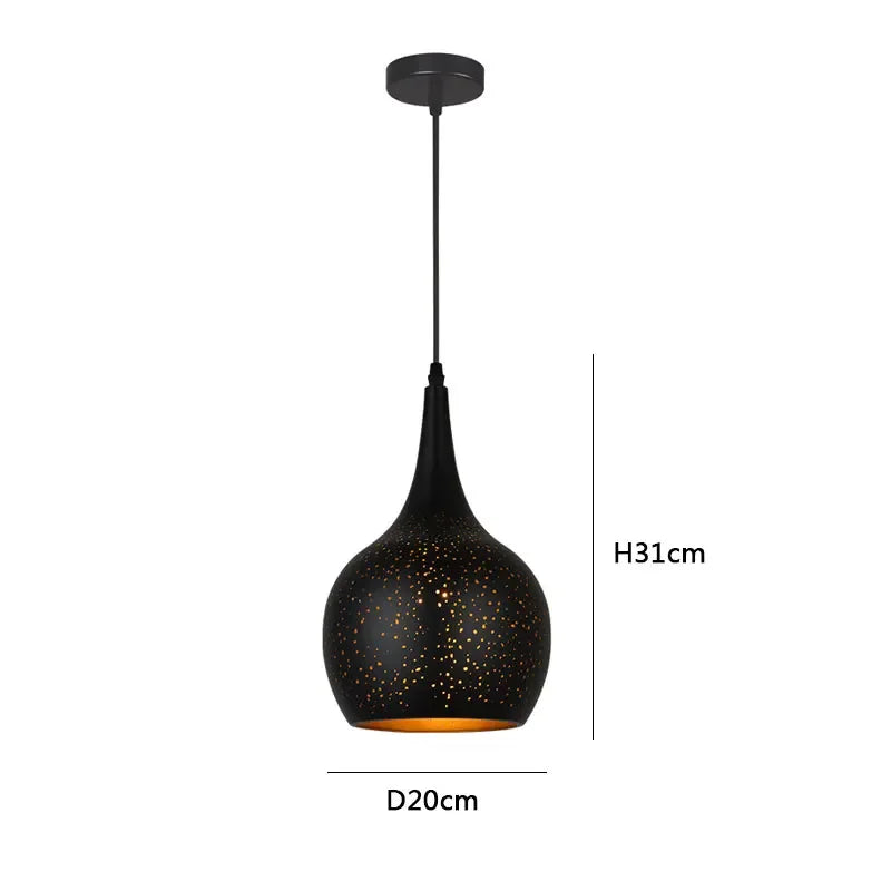 DecorBites™ Black Nordic Industrial Pendant Light Chandelier Retro Decor E27 Dining Kitchen Lamp