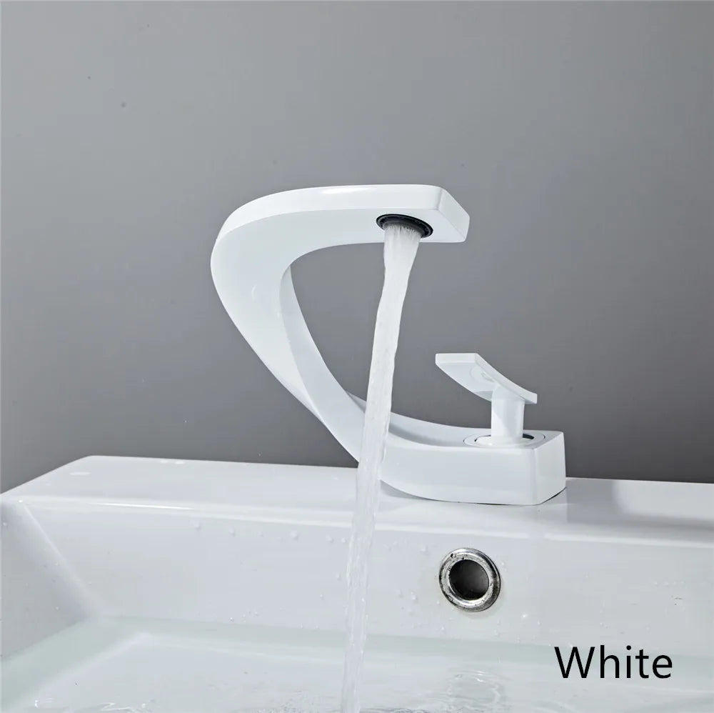 DecorBites™ Brass Bathroom Basin Faucet in Elegant Rose Gold Finish