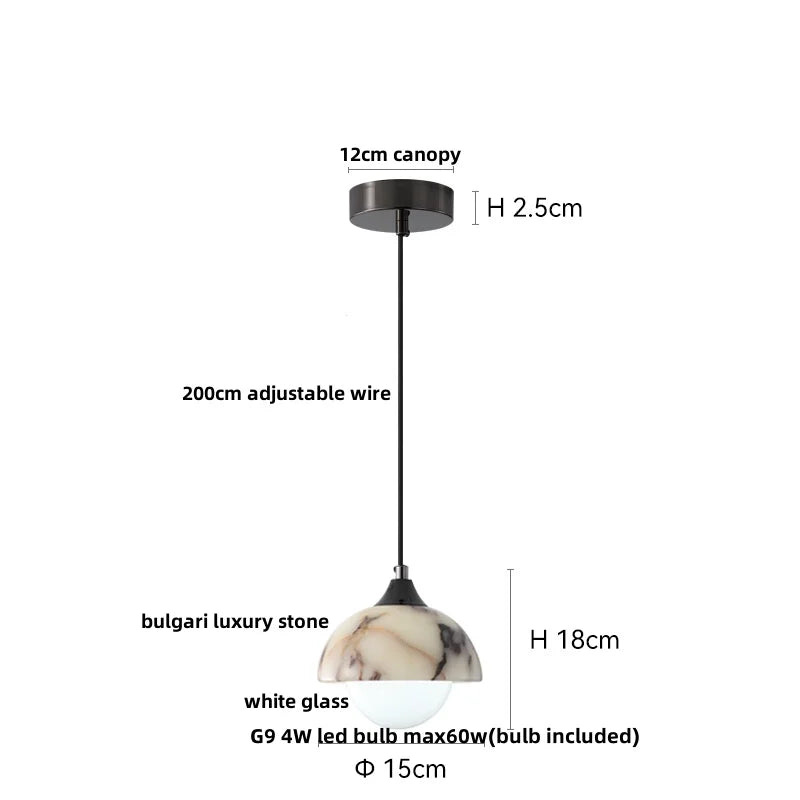DecorBites™ LED Pendant Light Fixture Modern Luxury Stone Hanging Lamp