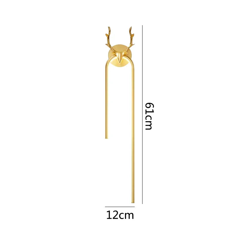 DecorBites™ Deer Head Wall Lamp Gold Art Decor Living Room Bedside Light