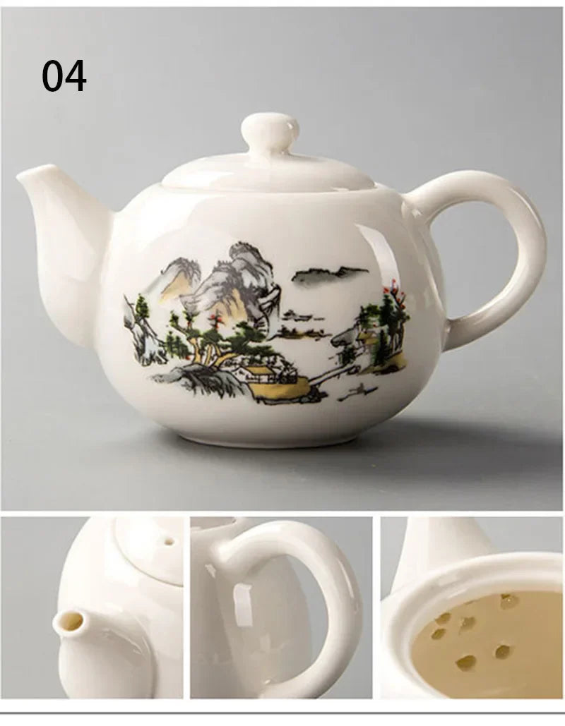 DecorBites™ Dehua Clay Kung Fu Tea Set Teapot Gaiwan Samovar Coffeeware Teaware Bar