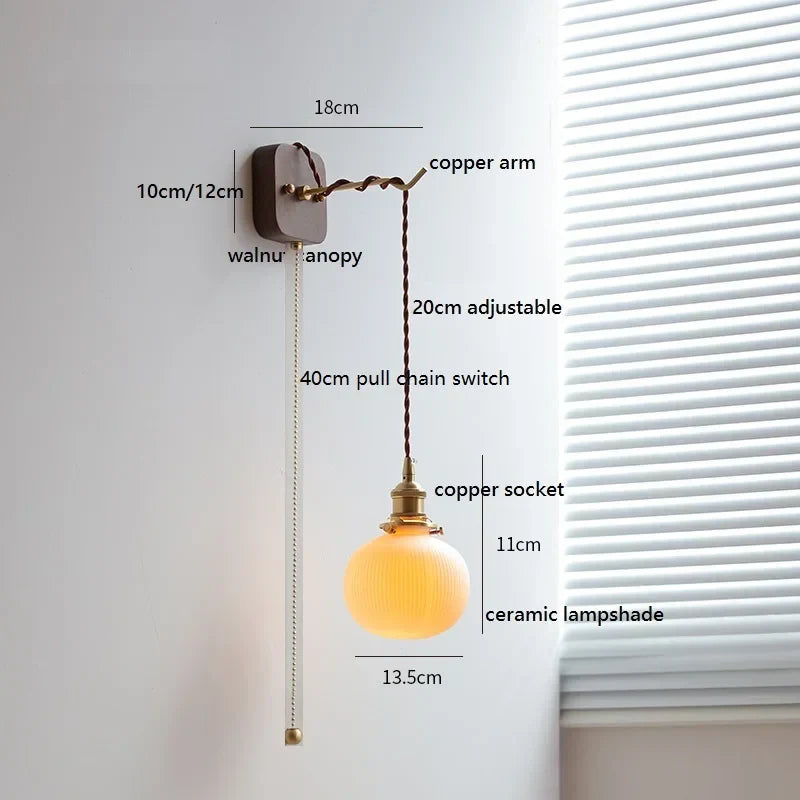 DecorBites™ Ceramic LED Wall Light: Japanese Style Fixture, Home Decor for Bedroom & Living Room