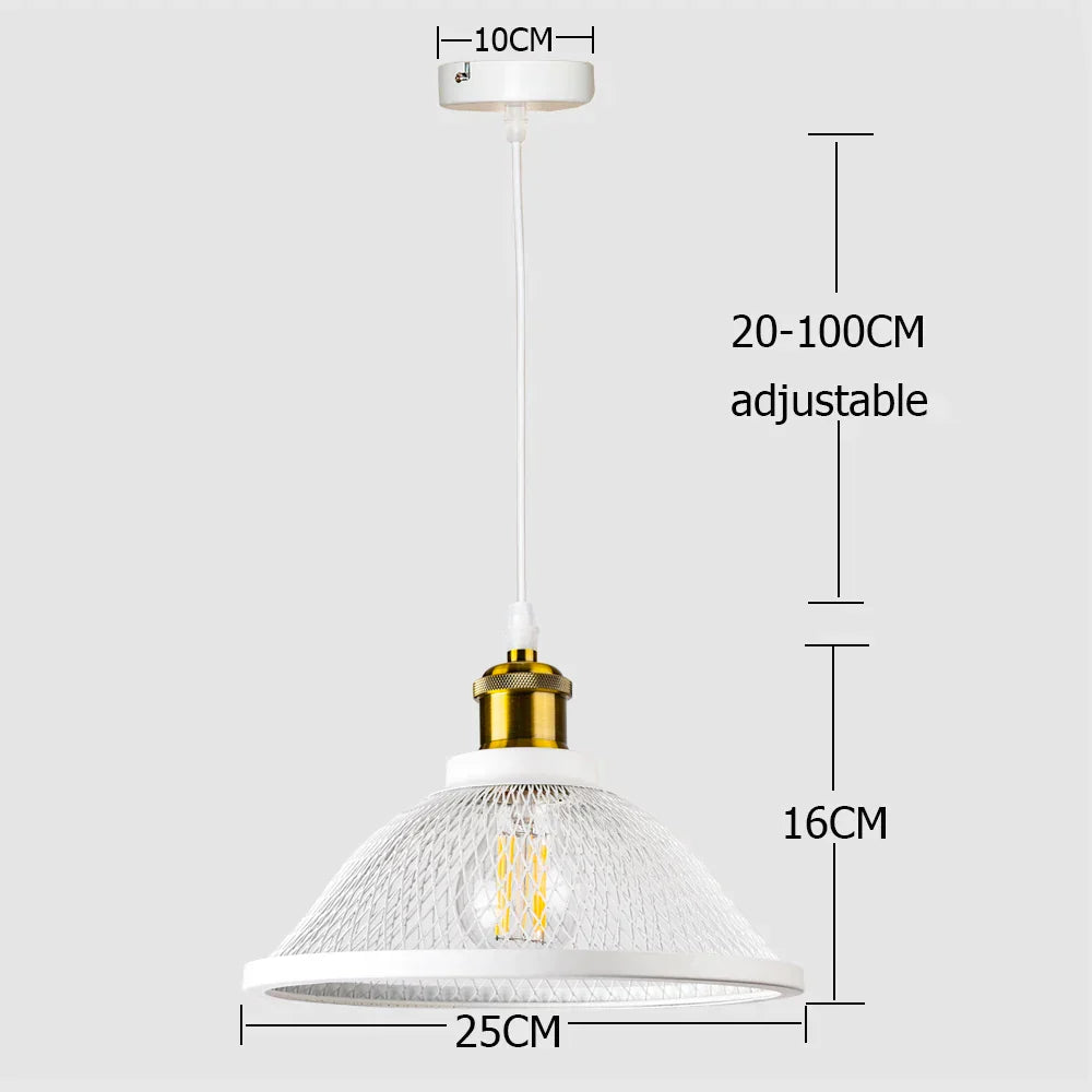 DecorBites™ Black Iron Net-Cage Pendant Light Fixture for Kitchen, Bedroom, Living Room, Restaurant