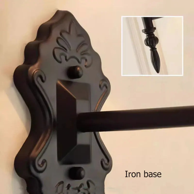 DecorBites™ Black Iron Wall Lamp Retro Bedroom Hotel European Living Room Sconce