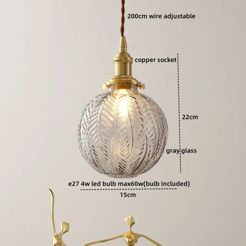 DecorBites™ Blue Glass LED Pendant Light - Modern Nordic Style for Bedroom, Living Room