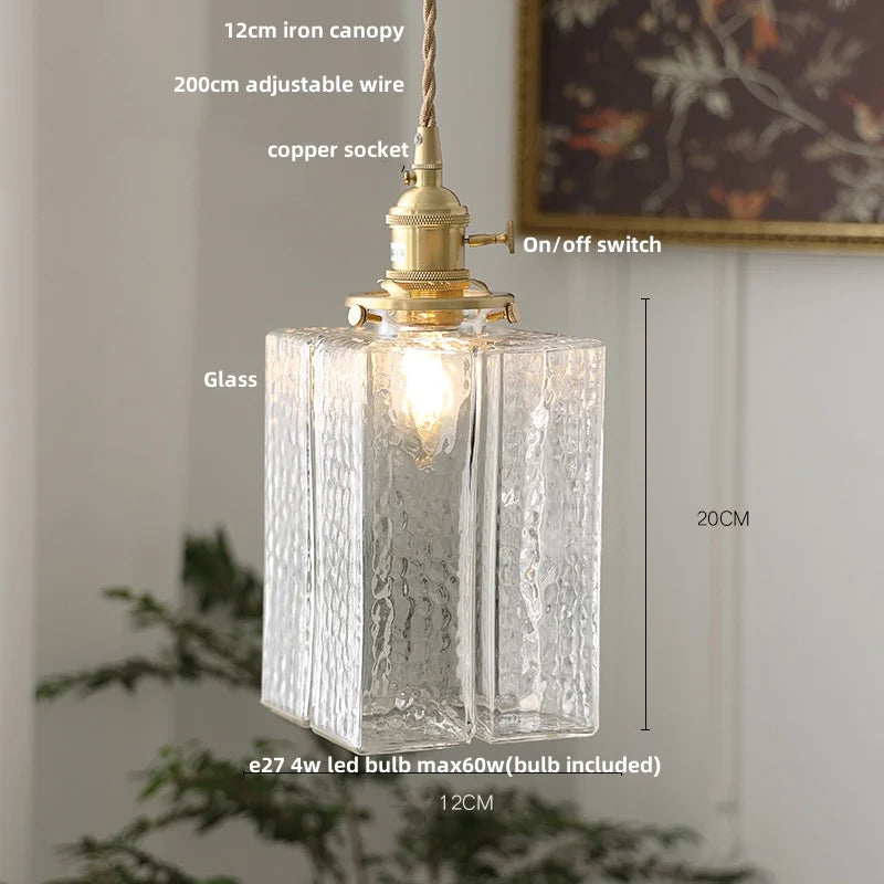 DecorBites™ Ice Cube Glass LED Pendant Light Modern Home Decor Hanging Lamp