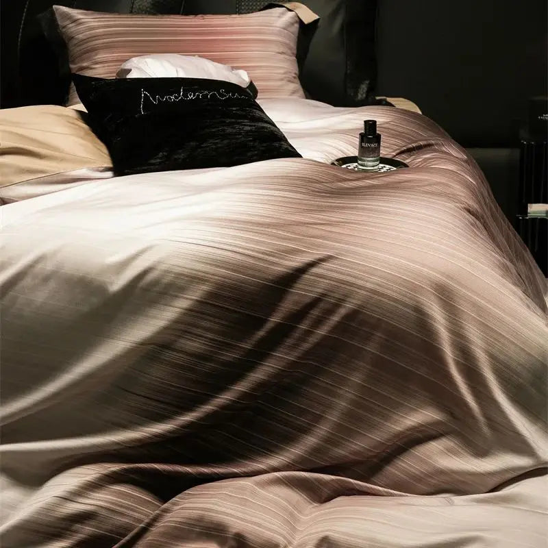 DecorBites™ Light Luxury Lyocell Cotton Bedding Set: Soft Silky Sleep Naked Duvet, Sheet & Pillowcases