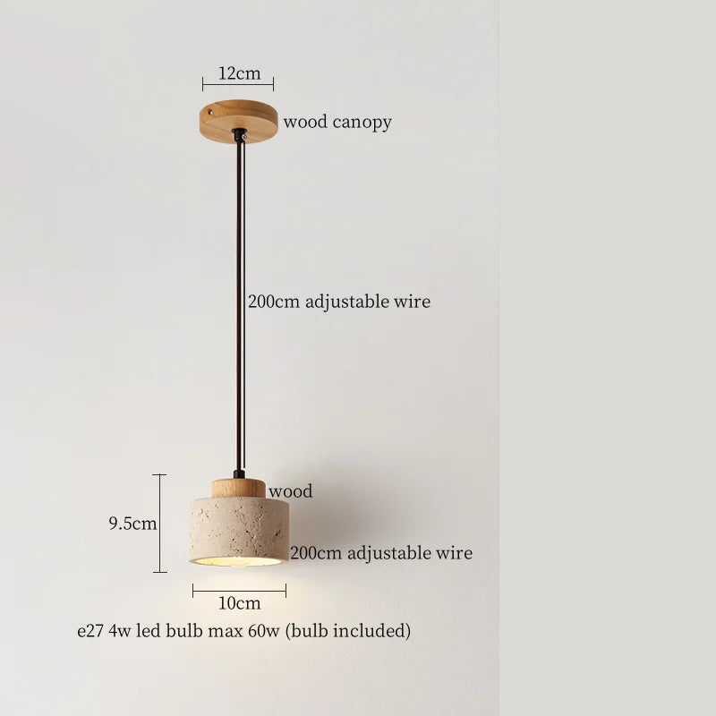 DecorBites™ Creative Stone LED Pendant Light Yellow Travertine Nordic Minimalism Hanging Lamp