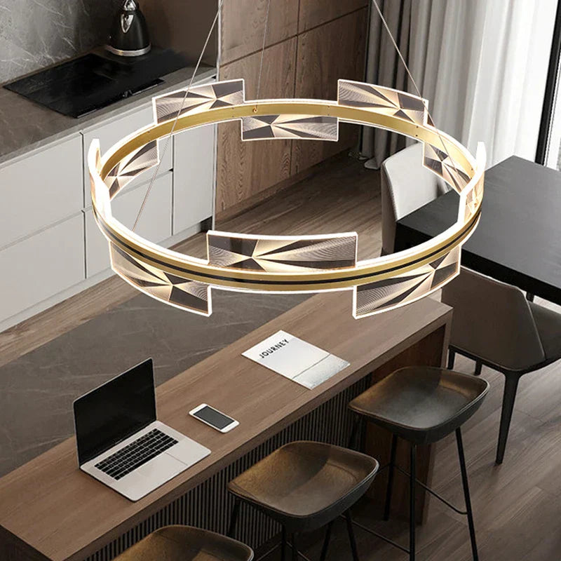 DecorBites™ Gold Aluminum Plating LED Pendant Lights for Home Decor