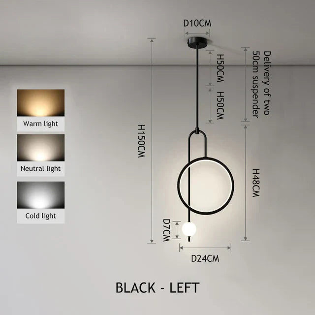 DecorBites™ LED Ring Pendant Chandelier for Home Dining Living Bedroom Suspension