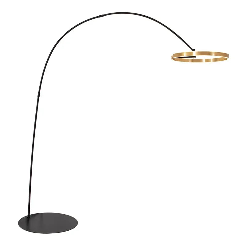 DecorBites™ Gouden Koperen Zwarte Dimbare LED Vloerlamp voor Woonkamer en Hotel