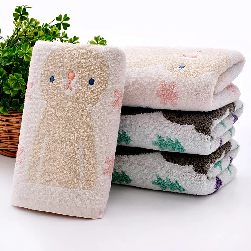 DecorBites™ Kids Cartoon Face Terry Towel - 100% Organic Cotton - High Quality