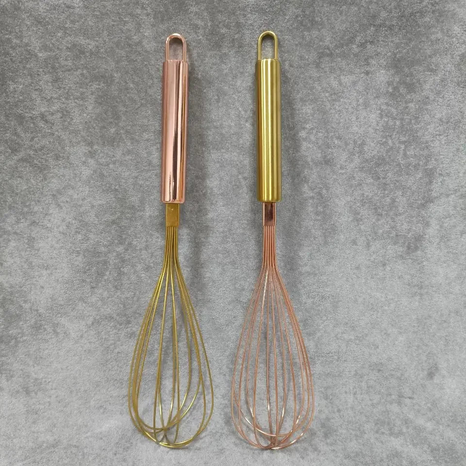 DecorBites™ Gold Steel Egg Beater Whisk Mixer Baking Set Home Kitchen Accessories