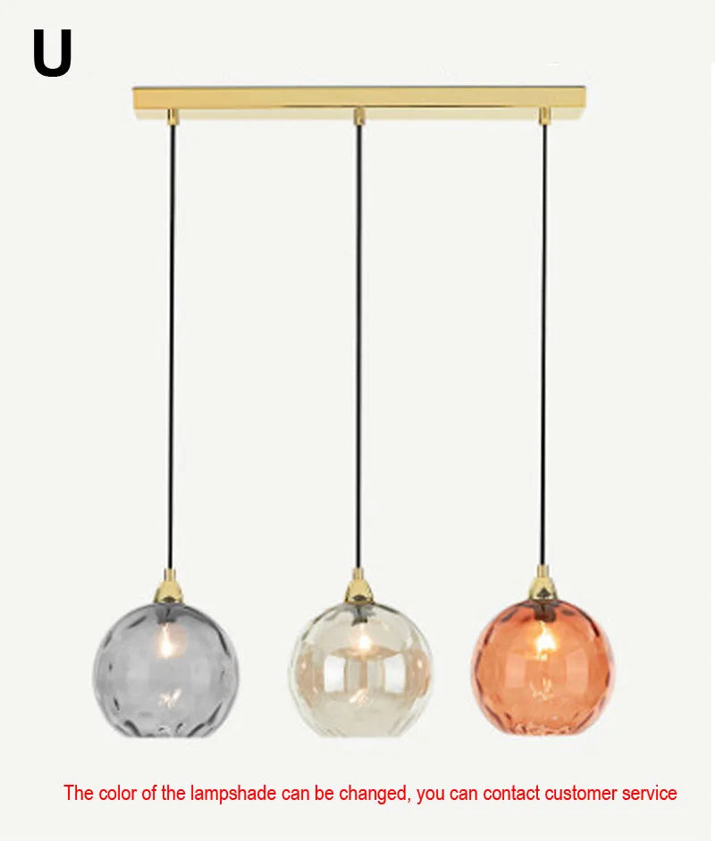 DecorBites™ Glass Ball Lustre Pendant Lights - Modern Kitchen Hanging Fixture