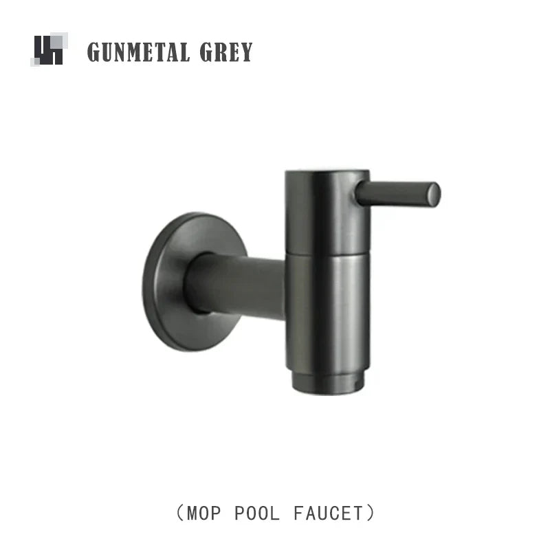 DecorBites™ Brass Black Wall Mount Garden Faucet for Extended Outdoor Use