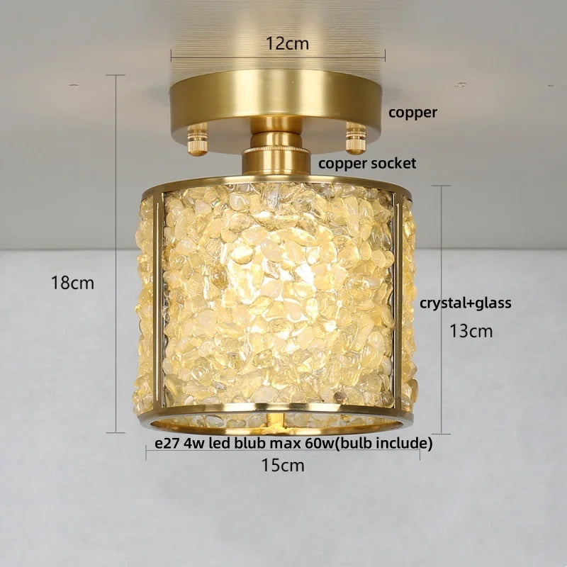 DecorBites™ Column Glass Crystal Ceiling Light for Nordic Modern Home Decor