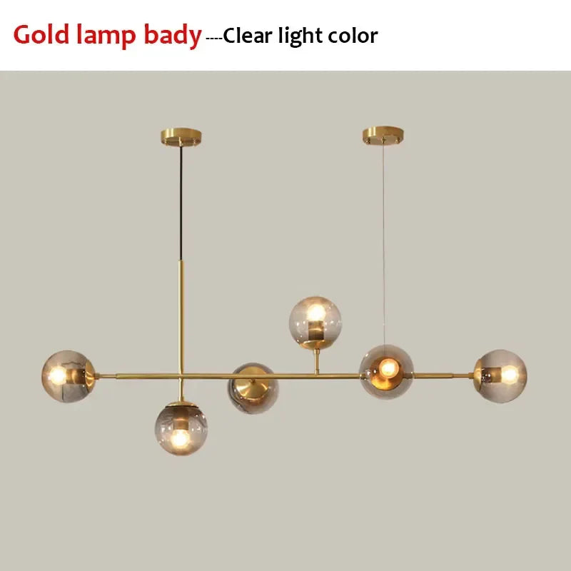 DecorBites™ Glass Ball LED Pendant Light Modern Chandelier for Living Room Decor