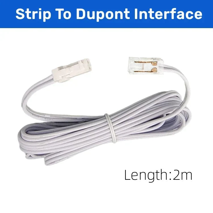DecorBites™ 2-Pin COB LED Strip Connectors for 2835 5050 SMD Tape Light, 90° Angle Fixed Clip