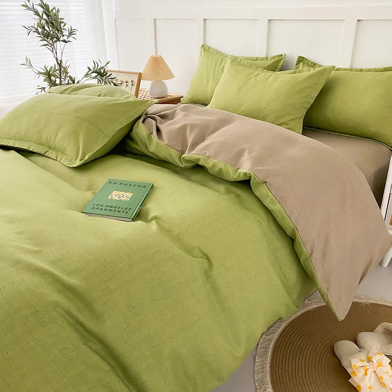 DecorBites™ Geometric Floral Bedding Set with Quilt Cover, Duvet Cover, Sheet, and Pillows