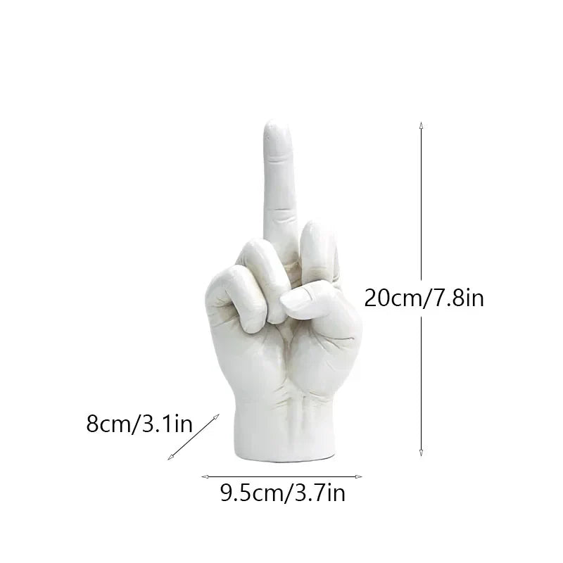 DecorBites™ Black Gold Middle Finger Sculpture: Modern Home Decor Figurine & Shelf Accessory