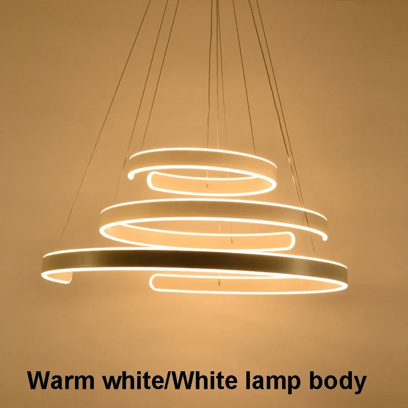 DecorBites™ Circle Rings Acrylic Aluminum LED Ceiling Lamp