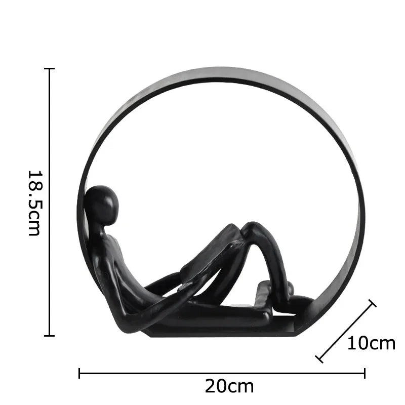 DecorBites™ Abstract Black Characters Sculpture Resins Desk Decoration for Aesthetic Room Decor