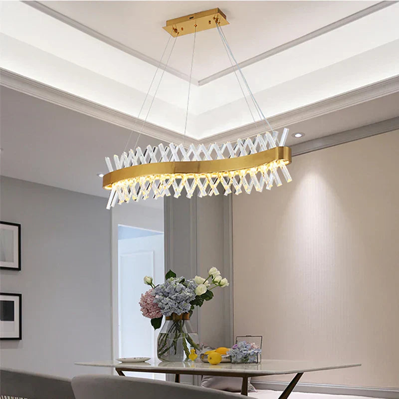 DecorBites™ Crystal Chandelier: Luxury LED Pendant Lighting for Hotel, Lobby, Living Room