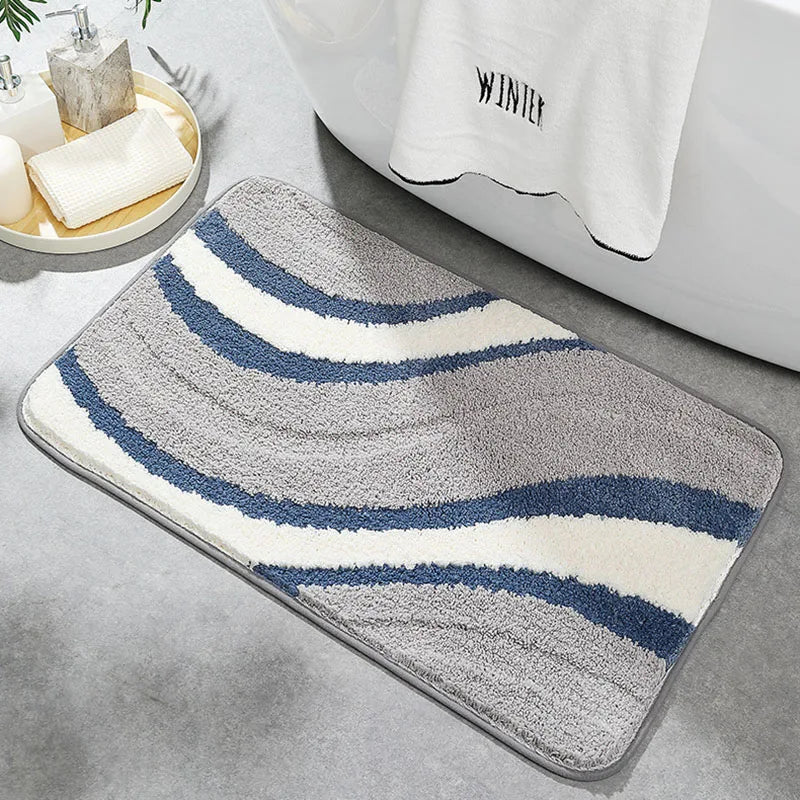 DecorBites™ Absorbent Water Bathroom Mat: Soft, Quick-drying, Anti-slip Large Bath Rug