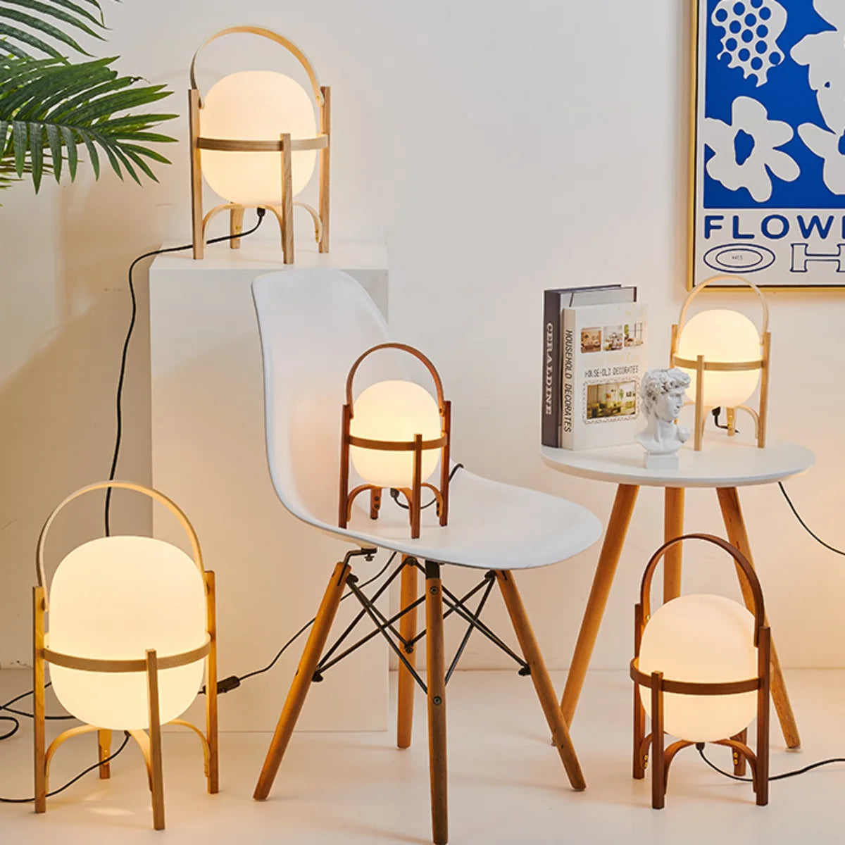 DecorBites™ Glass & Wood/Metal Table Lamp - Japanese Style Room Light