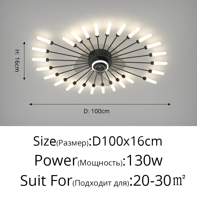 DecorBites™ 2023 Modern Chandelier Ceiling Fan Lights for Living Room Bedroom Upscale Decor