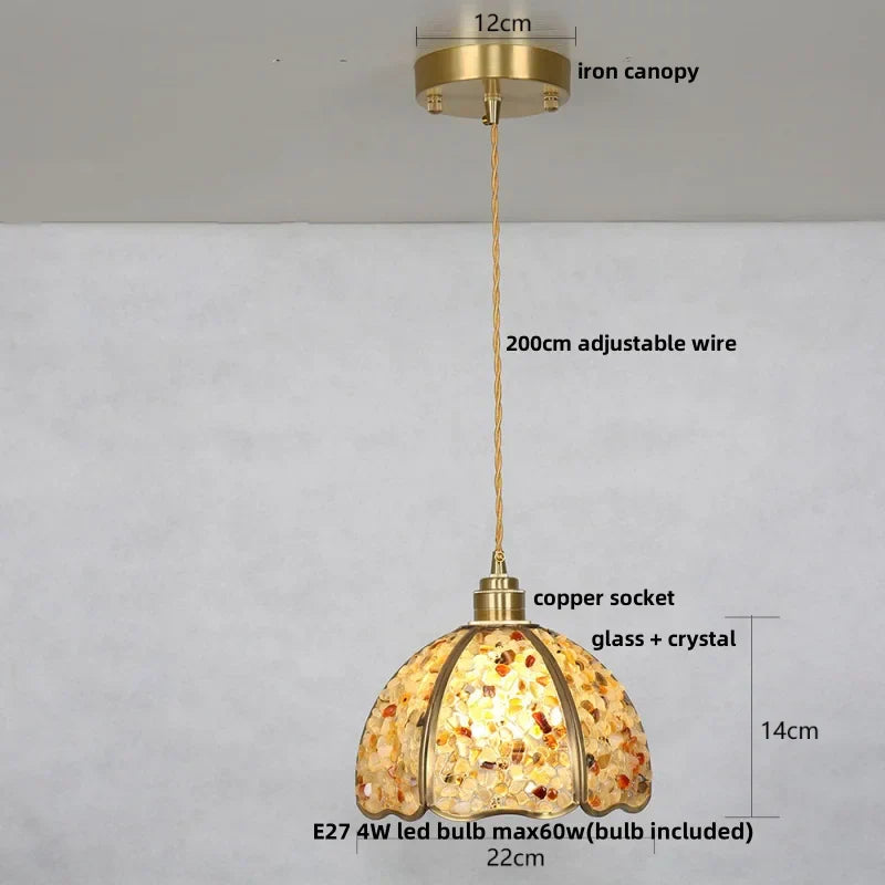 DecorBites™ Crystal Glass LED Pendant Lamp: Modern Nordic Style Hanging Light Fixture for Home Decor