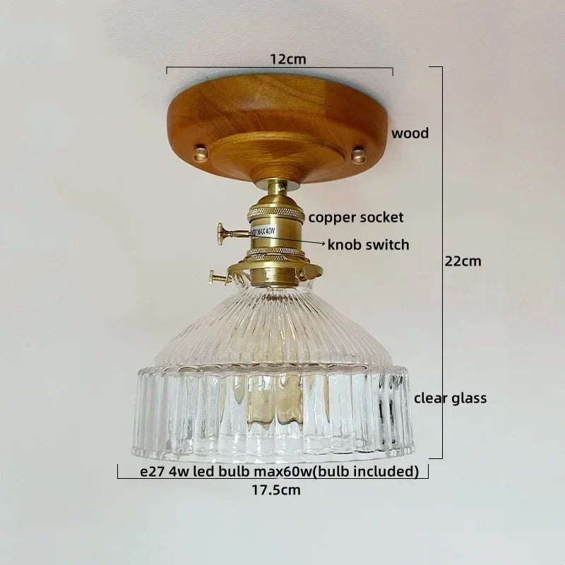 DecorBites™ Glass Copper LED Ceiling Lamp Modern Style for Home Decor and Restaurant