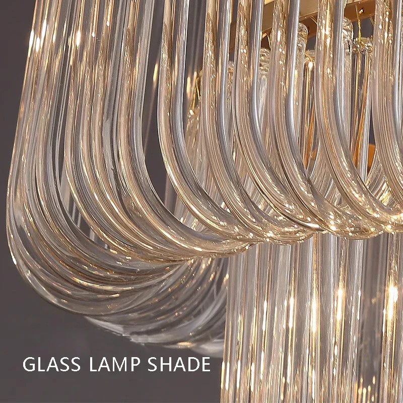 DecorBites™ Glass Bar Chandelier Minimalist Designer Hanglamp for Living Room Luxe Lighting