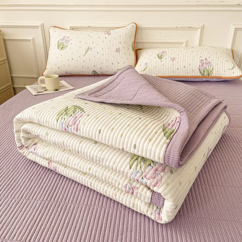 DecorBites™ Cartoon Small Fresh Washed Cotton Bed Sheets Bedspread