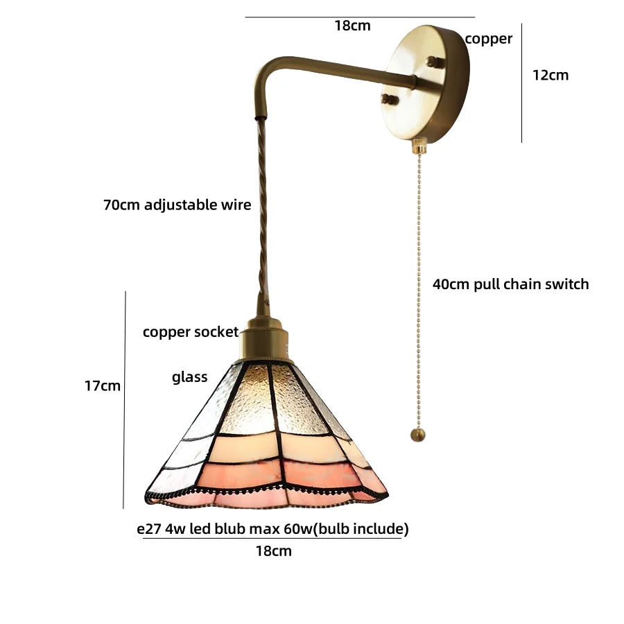 DecorBites™ Ceramic LED Wall Lights with Pull Chain Switch for Restaurant and Bedside