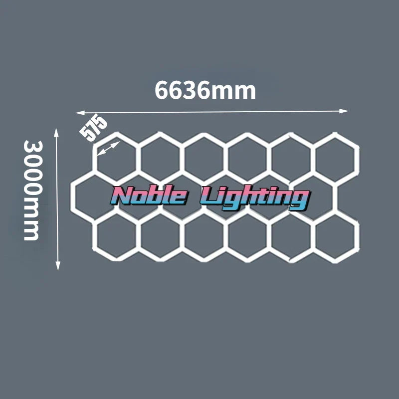 DecorBites™ 6500K LED Hexagrid System for Workshop, Gym, Studio - 2 Year Warranty