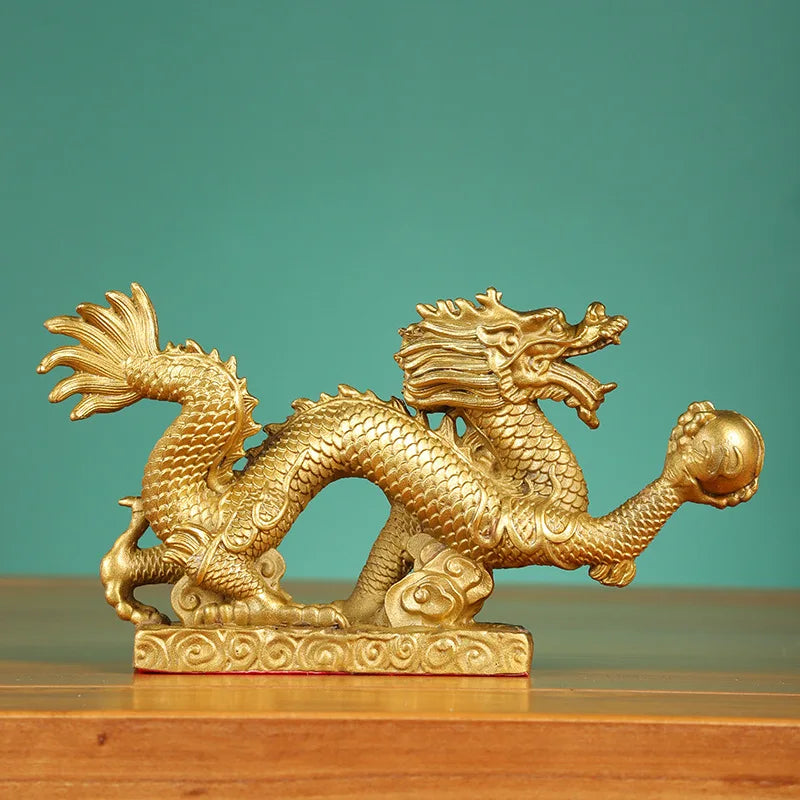 DecorBites™ Dragon Phoenix Zodiac Ornaments Pure Copper Decor Mascot Home Accessories